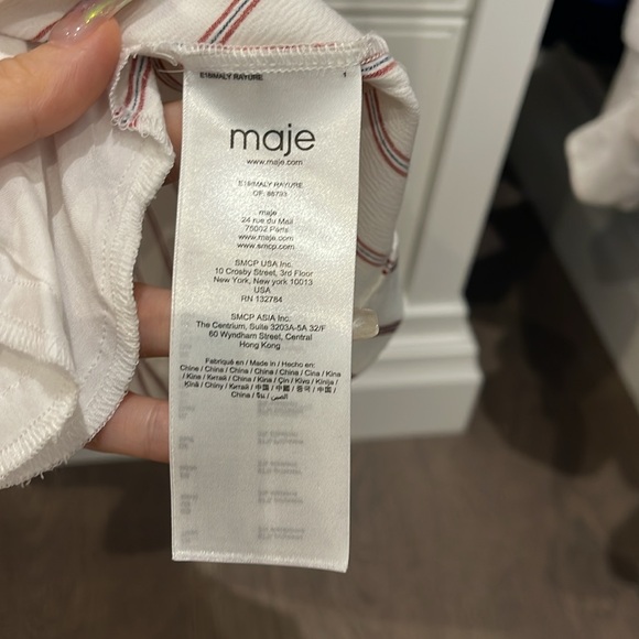 MAJE Imaly Rayure striped satin short playsuit size 1 - Picture 5 of 10